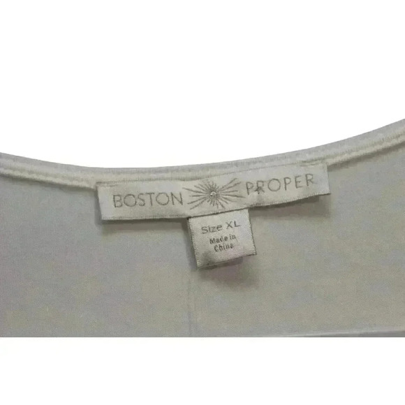 NWT Boston Proper Blouse Size XL Beaded Fringe Stretch Boho Artsy Hippie $98 - Picture 4 of 13